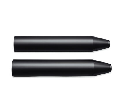 Satin Black Muffler Shields - Long